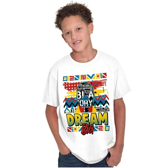 Motivational Black History Dream Big Crewneck T Shirts Boy Girl Teen Brisco Brands S