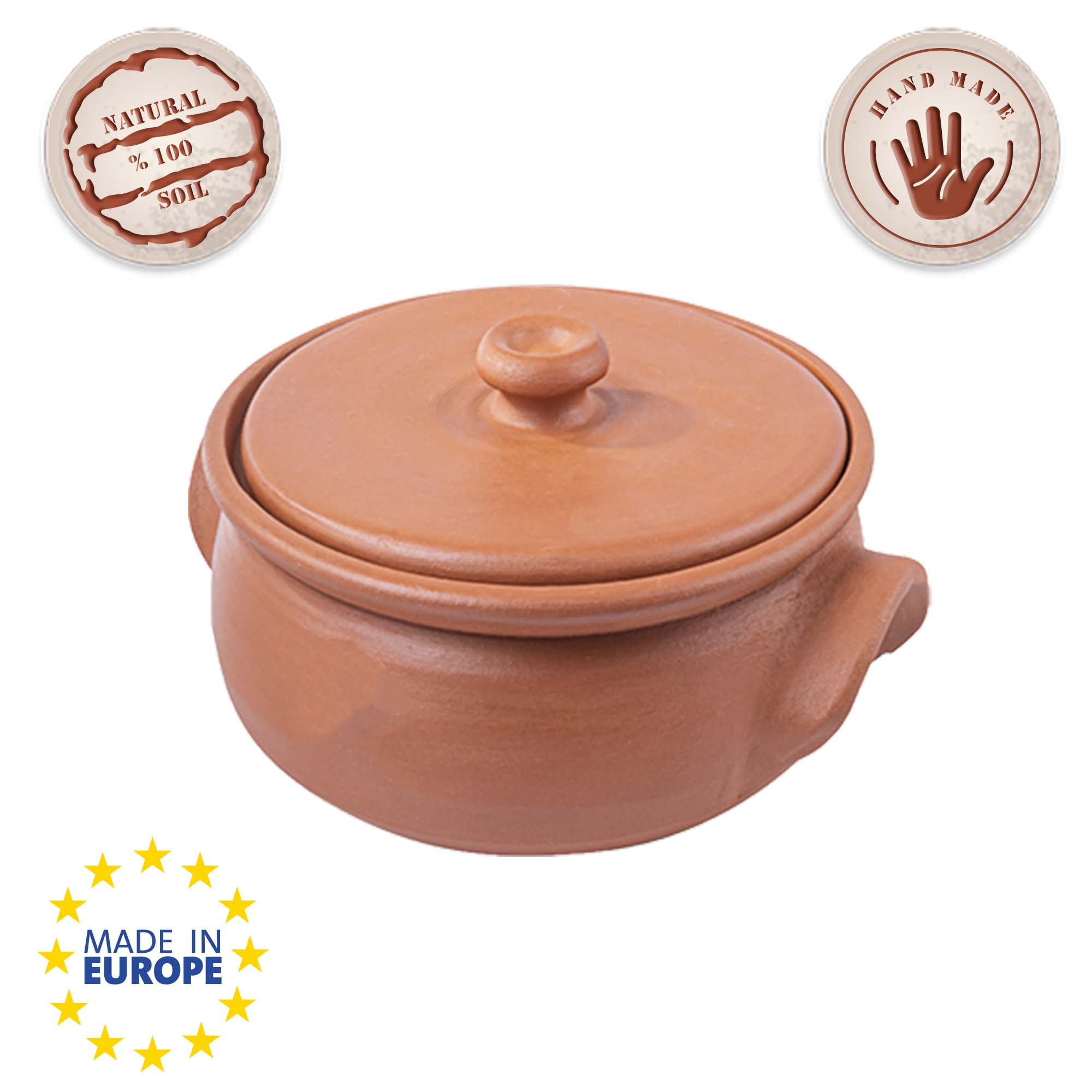 Ukraine Terracotta Pots Rustic Pottery Pots With Lid and Handles Soup Pots  Food Storage Pots Rustic Table Setting Eco Cookware 100 Fl.oz 