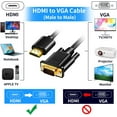 thumbnail image 2 of (1.8m) HDMI to VGA Adapter,HDMI to VGA Male to Male Cables,1.8 Meter 1080P HDMI to VGA Splitter,HDMI to SVGA Converter with Gold Plated Ports for Desktop,Projector,HDTV,Raspberry Pi,Roku,Xbox,etc, 2 of 5