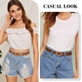 thumbnail image 2 of SUOSDEY 3 Pack Women Belts for Jeans Pants Ladies Leather Waist Belt with Liquid Shapes Gold Buckle, 2 of 7