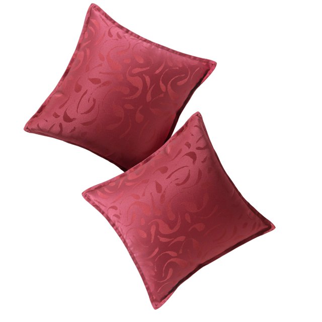 Deconovo Designer Series Throw Pillow Cases for Dormitorio Sofa Curly Patterned Jacquard Pillow Covers with Edges, Juego de 2, Red, 16x16 Inch