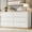 White, variant on Retro 6-Drawer Storage Cabinet, MDF Dresser Chest with Waterproof Top, Smooth Glide Drawers, Anti-Tip Device, Large Capacity Organizer, White