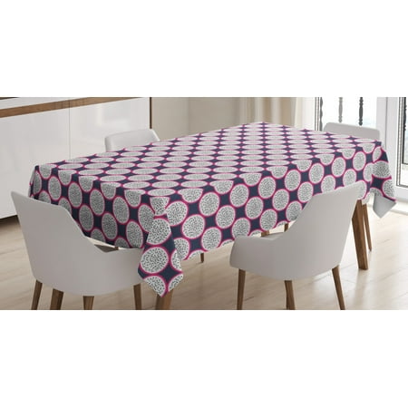 

Dragon Tablecloth Repetitive Pattern of Slices of Fruits Exotic Hawaiian Plants Rectangular Table Cover for Dining Room Kitchen 60 X 90 Dark Pink Dark Slate Blue White by Ambesonne