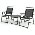 thumbnail image 4 of Spaco 3 Pieces Patio Folding Conversation Chairs and Table , Deluxe Outdoor Patio with Chairs and Table-Black, 4 of 8