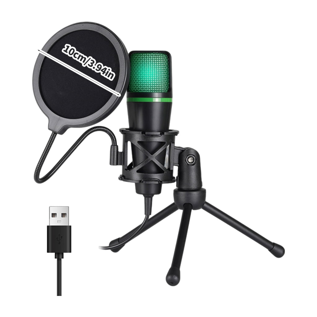 USB Computer Microphones for Students and Professional Plugs and Play Design RGBs Lighting Gains Control Shock Mount