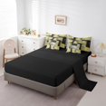 thumbnail image 3 of YST Geometric Check Bed In A Bag 7 Piece Retro Black Blue Yellow Ombre Twin Bedding Set Watercolor Oil Painting Hippie Graffiti Comforter Set With Sheets Reversible Black Bed Set, 3 of 5