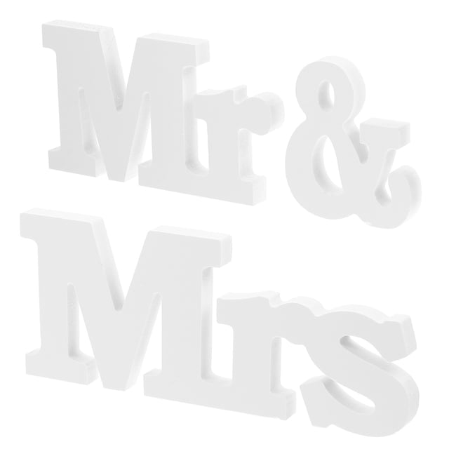 Milisten 1Jgo Señal De Letras Mr and Mrs En Madera Para De Bodas Y Fiestas Románticas