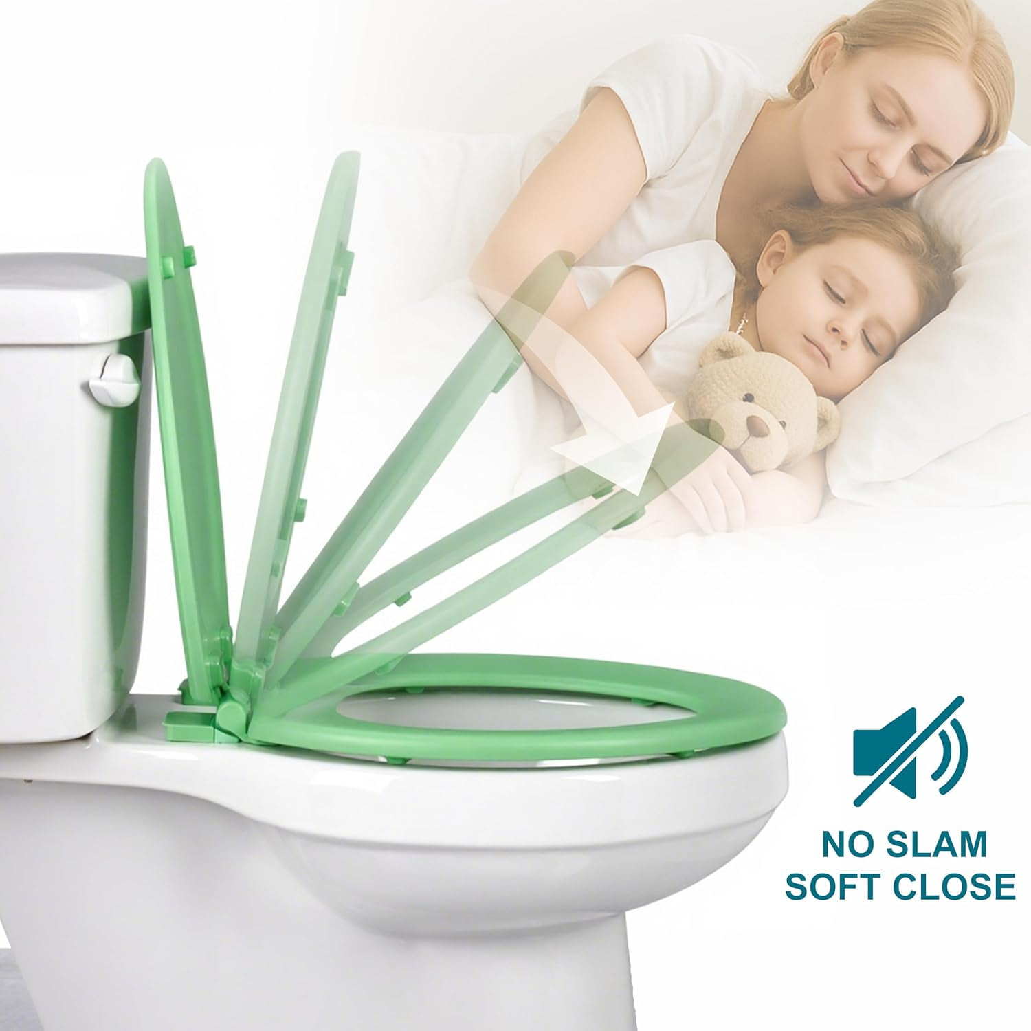 Toilet Seat, Slow Close, Soft Touch, Ultra-Smooth Matte Finish (No Orange-Peel Texture), Premium Moulded Wood, Quick Release,  (Yellow, Elongated)