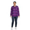 thumbnail image 3 of Terra & Sky Women's Plus Size Button Woven Top, 3 of 6