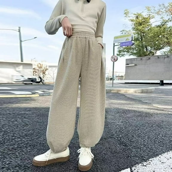 Sweatpants for Kids Summer Fall Daily Wear Straight Girls Wide Leg Sweatpants Baggy Sweatpants Girl Pants Size 5-6 Years