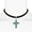 Green, variant on 1928 Jewelry Black Velvet Choker With Crystal Accent Cross Necklace For Women 12" + 5" Extender, Orange