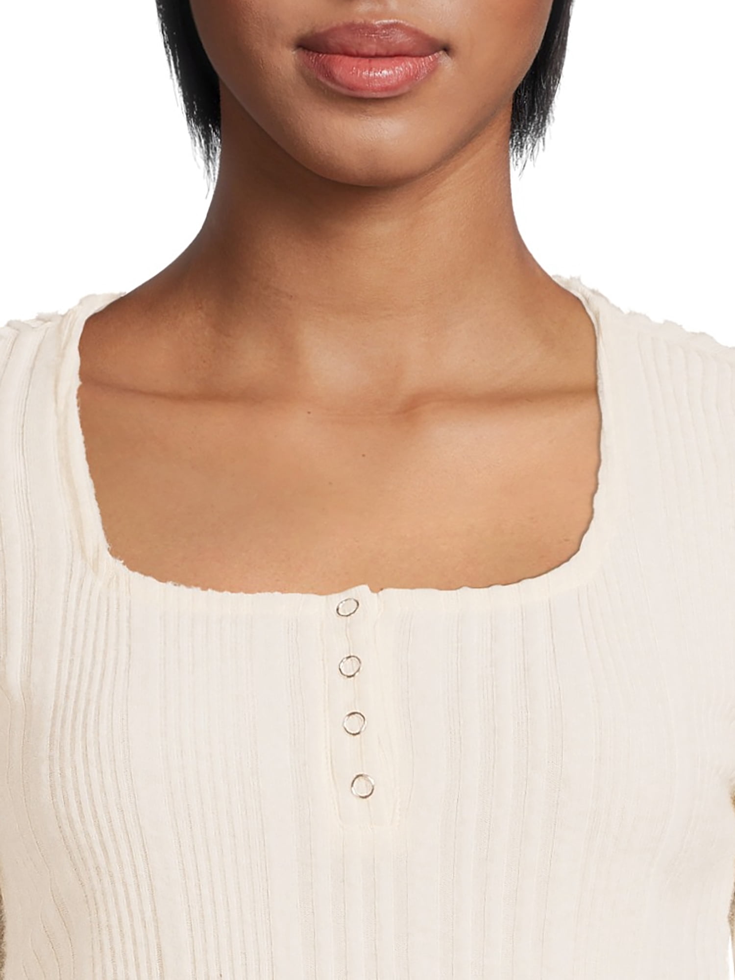 Self Esteem Juniors Square Neck Henley Top