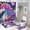 AA-2, variant on Rainbow Unicorn with Flowers Shower Curtain Bathroom Sets Toilet Lid Rug, Bath Mat And Contour Mat, Shower Curtain 4Pcs