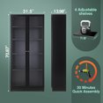 Enclosed Bookshelf with Acrylic Door and Adjustable Shelves 70.87 Inch