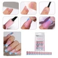 thumbnail image 4 of GRABLOOM Long Square French Tip Press On Nail 30pcs Full Cover Acrylic False Nail With Glossy Designs for Wedding Party Office, 4 of 9