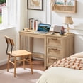 thumbnail image 6 of Joaxswe 48 inch Farmhouse Computer Desk, Home Office Desk with 3 Drawers, Writing Desk, Vanity Desk for bedroom, Natural Wood, 6 of 10
