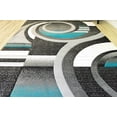 thumbnail image 6 of Premium Hand Carved Abstract Modern Rug Contemporary Colorful Thick Carpet Design 1509 (2'6"x3'9",Turquoise), 6 of 6