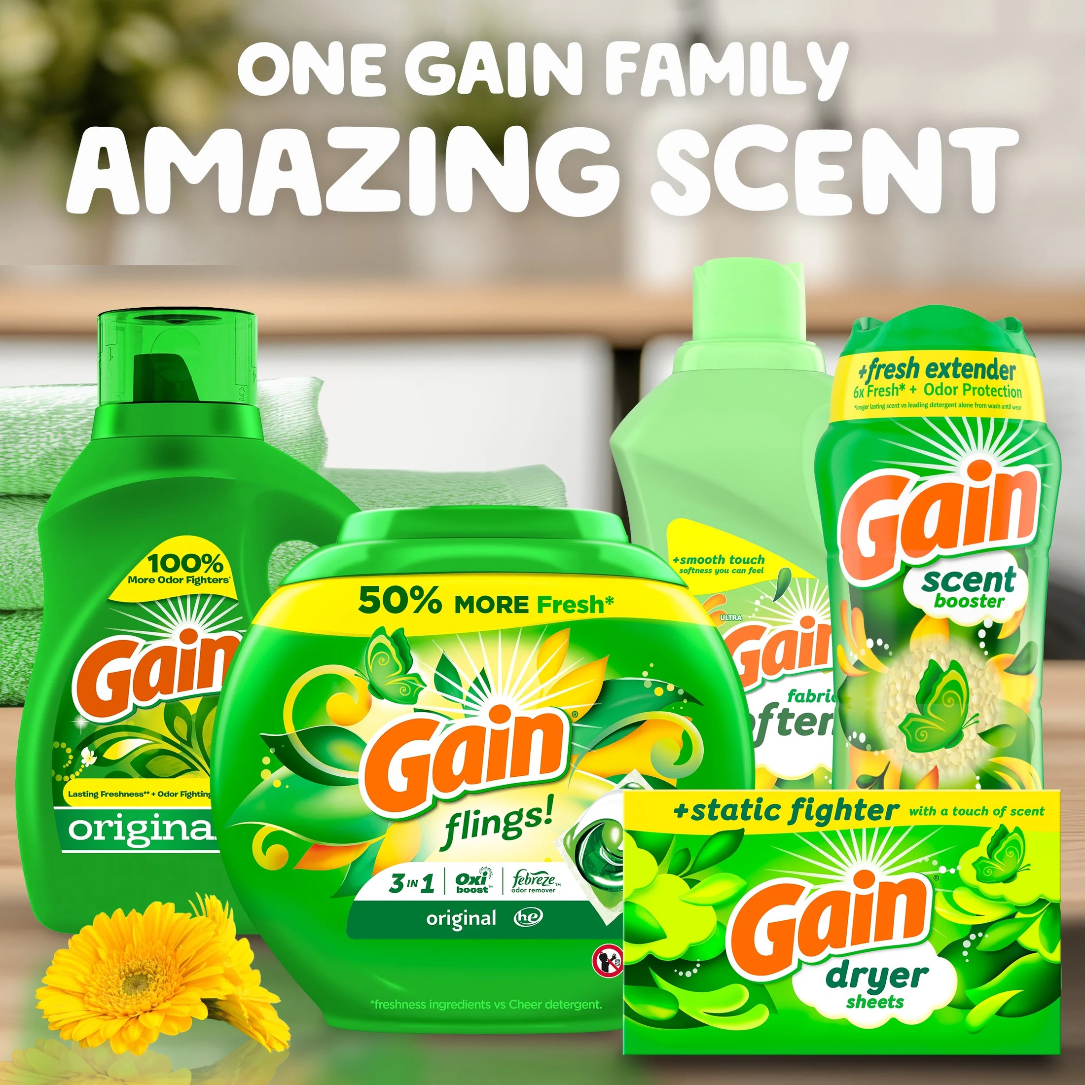 Gain Liquid Fabric Softener, Original Scent, 140 fl oz photo 4