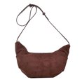 thumbnail image 1 of Mujeres Faux Suede Fashion Bolso Hombro Half Moon Crossbody Bags para Viajar (café), 1 of 6