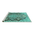 thumbnail image 2 of Ahgly Company Machine Washable Indoor Round Persian Turquoise Blue Traditional Area Rugs, 6' Round, 2 of 4