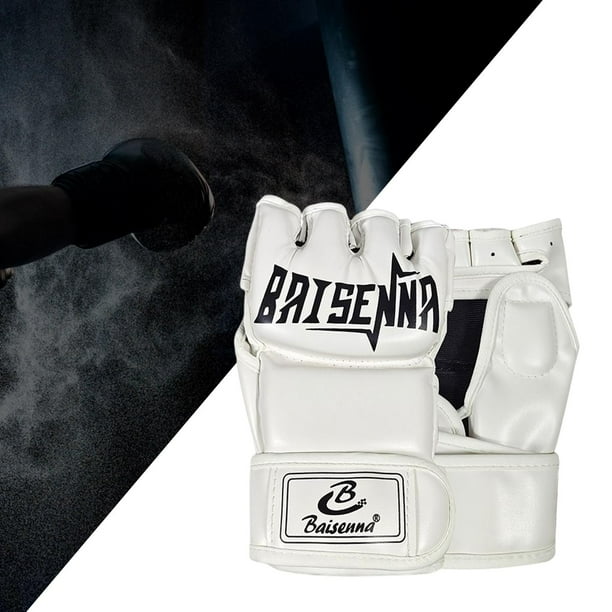 Guantes de mma DYNWAVEMX Guantes de boxeo Sanda Entrenamiento Adultos Equipo de protección Saco de arena profesional Blanco