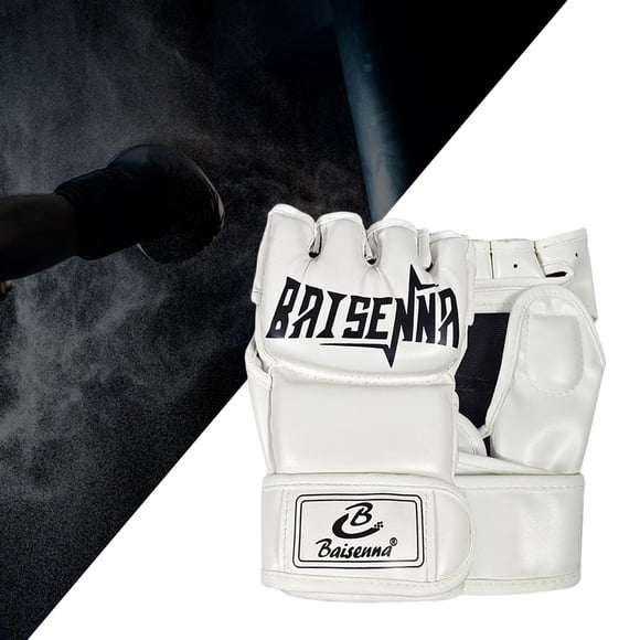 Guantes de lucha de artes marciales Cola Muay Thai Mitts Sparring Blanco