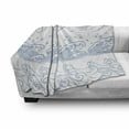 thumbnail image 3 of Nautical Soft Flannel Fleece Throw Blanket, Abstract Japanese Wave Outline Monochrome Design Seaside Kanagawa Inspired, Cozy Plush for Indoor and Outdoor Use, 60" x 80", Blue and White, by Ambesonne, 3 of 6