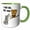 Green/White, variant on 3drose, Cute Funny Owl Saying Not Howl to Wolf Pun Cartoon, 11oz Mug