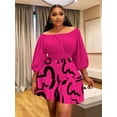 thumbnail image 5 of AURA Women Plus Size 2 Piece Outfit Summer Casual Top and Shorts Set Street Style, 5 of 6