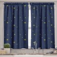 thumbnail image 2 of Ambesonne Space Valance & Curtain, Repeating Abstract Stars Art, 55"x45", Dark Violet Blue and Yellow, 2 of 7