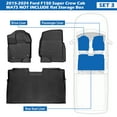 thumbnail image 2 of Autocessking Floor Mats for Ford F150 SuperCrew Cab 2015 2022 2024 2025 F-150 Lightning Front 2nd Row All Weather TPE Truck Liners (Not Fit Rear Seat with Under-Seat Fold Flat Storage), Set of 3 Mats, 2 of 11