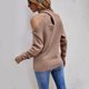 thumbnail image 4 of Gibobby Sudadera con estampado de Navidad para mujer Suéteres de color sólido para mujer, blusas casuales con hombros descubiertos, cuello en V cruzado, manga larga (Rosa, S), 4 of 5