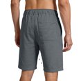 thumbnail image 4 of Domuza Mens Cotton Linen Yoga Beach Shorts Lightweight Workout Board Baggy Shorts Classic Summer Yoga Short Dark Gray XL, 4 of 7