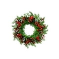 thumbnail image 2 of HomeKingdee Christmas Wreath Door Decor Artificial Garland with Red Berries and Pine Needles for Front Door Wall and Fireplace Decor, 2 of 6