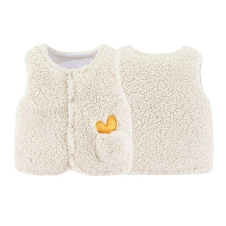 

RPVATI Baby Boys Girls Sleeveless Crew Neck Vest Infant Button Up Fleece Waistcoat Thicken Fall Winter Warm Clothes Outfit