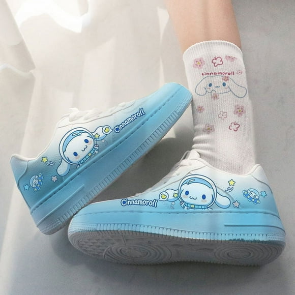 Hello Kitty Shoes Women Cartoon Printed Board Shoes Girls Sneakers Cute Cinnamoroll Student Flat Shoes Shoes for Women Girls