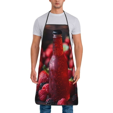 

Matuu Berry Infused Refreshment for Cooking Apron for Men and Women Adjustable Strap and Waist Ties for Baking Cooking Gardening