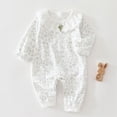 thumbnail image 2 of CAUYDY Newborn Girls Clothes Baby Romper Preemie Long Sleeved Pajamas Fall Winter Infant Girl Bodysuit Toddler Sleepers 3-6M 9-12M 18-24M Sizes 6-9 Months,Light Gray, 2 of 7