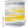 thumbnail image 2 of Yellow Grey Waterproof Fabric Shower Curtain,Vintage Farmhouse Abstract Oil Painting Waterproof Fabric Shower Curtain for Bathroom Curtains Bathtubs Hotel Shower Curtains with 12 Hooks Small 36x78in, 2 of 8