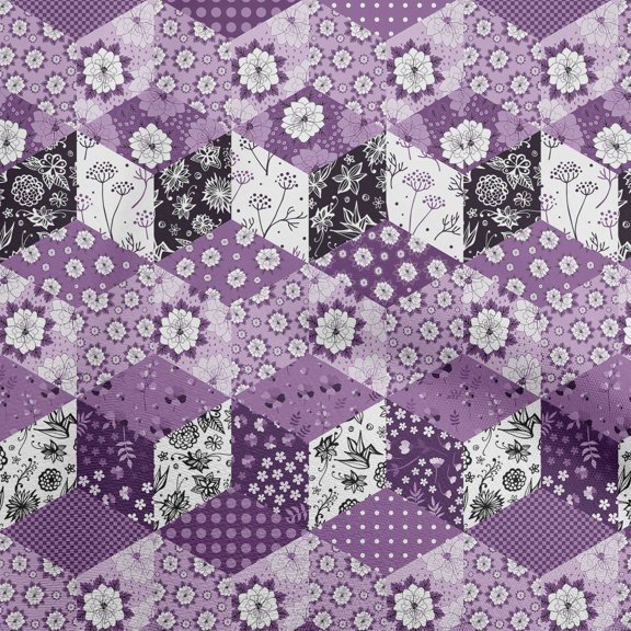 oneOone Viscose Chiffon Amethyst Fabric Floral Diy Clothing Quilting Fabric Print Fabric By Yard 42 Inch Wide