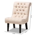 thumbnail image 4 of Baxton Studio Barthe Chaise d'Appoint en Tissu Beige avec Dossier Roulé, 4 of 9