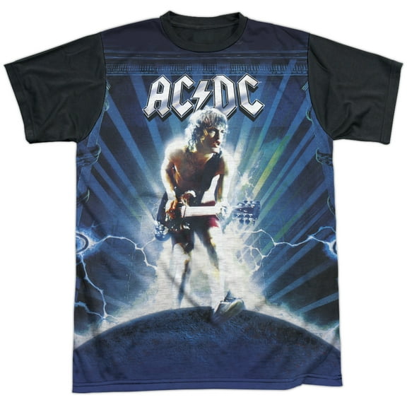 Acdc - Lightning - Short Sleeve Black Back Shirt - Small