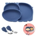 thumbnail image 1 of Silicone Baby Plate Set, Divided Baby Suction Plates with Spoon and Fork, 1 of 4
