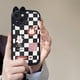 thumbnail image 1 of 3D Rabbit Ear Cute Bear Plaid Funda para teléfono Funda suave Patrón de dibujos animados Funda Fundas iPhone 14 11 12 13 Pro Max 14 Plus zhangmengya LED, 1 of 1