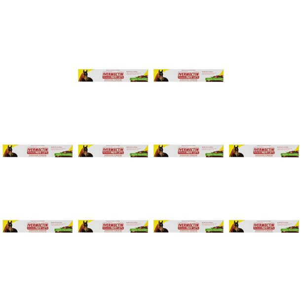 10x 1.87% Pasta Desarmador Ivermectina Manzana Flavo Caballos Wormer Rojo