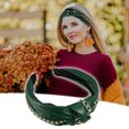 thumbnail image 3 of Unique Bargains 1 Pcs Women Knotted Headbands Fashion Vintage Knotted PU Leather Hair Hoop Hair Accessories Green, 3 of 7