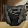 thumbnail image 2 of Ashirexll Women's Underwear Clearance Sale! Plus Size High Waist Tummy Butt Lifting Solid Color Lace Breathable Underwear Briefs Black XXL, 2 of 4