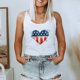 thumbnail image 2 of Cuello redondo para mujer Día de la Independencia Impresión Sin mangas Casual Chaleco suelto Tops Fridja  gh93, 2 of 5