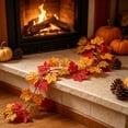 thumbnail image 6 of Yakvarog Artificial Fall Garland Maple Leaf, 39"/Piece Hanging Vines Garland Faux Autumn Foliage Garland Thanksgiving Fall Decor for Home Wedding Fireplace Party Christmas, 6 of 6