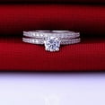 thumbnail image 6 of Yesbay Women Engagement Wedding 2Pcs Set Cubic Zirconia 925 Sterling Silver Rings Size 6-10,Ring, 6 of 8